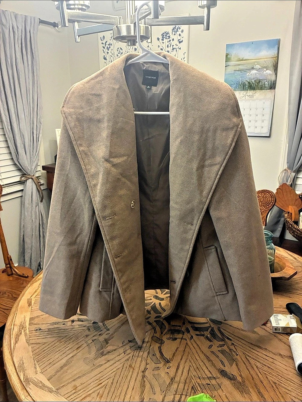 Rampage Women's Brown Pea Coat Like New